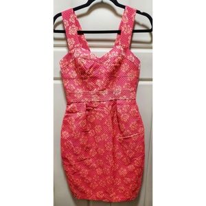 French Connection Checkered Pink Floral Dress